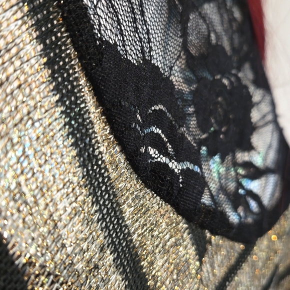 ✨️ 2-Layer Shirt Lace & Stripes Gold and Black by Kate Collection - Picture 13 of 15